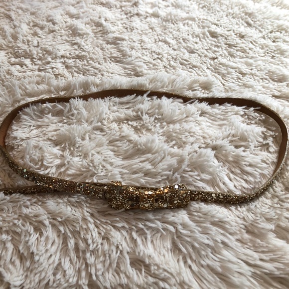 Crewcuts Gold Sparkly Bow Front Belt - Picture 1 of 5